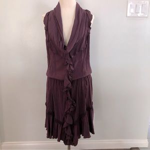 Diesel Maroon Sleeveless Cowl Neck Dress Size S